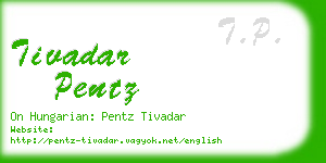 tivadar pentz business card